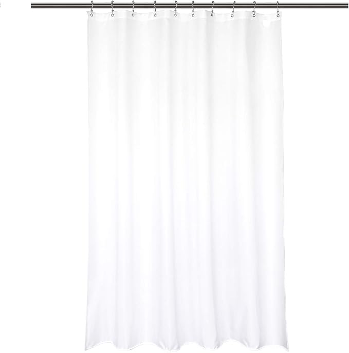 Barossa Design 54x72 Fabric Stall Shower Curtain Liner White | Soft Microfiber Cloth, Waterproof, Hotel Quality, Machine Washable, 54W x 72H for Bathroom Stall
