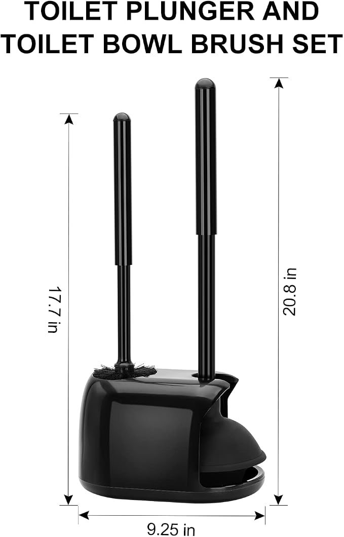 SetSail 3 Packs Toilet Brush and Plunger Set, Semi-Hidden Toilet Plungers | Heavy Duty Toilet Bowl Brush and Holder for Bathroom Toilet Plunger and Brush Set for Deeply Cleaning