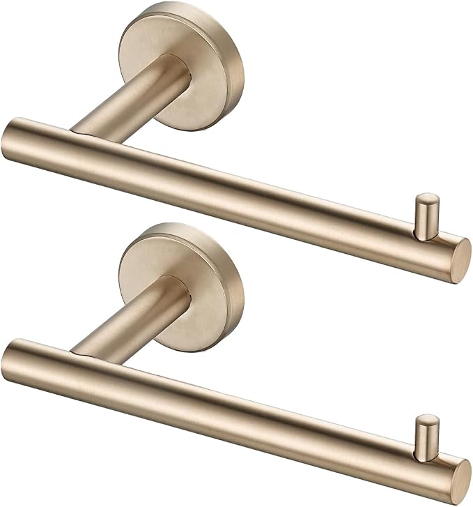JQK Champagne Bronze Toilet Paper Holder, 5 Inch Tissue Paper Dispenser for Bathroom, 304 Stainless Steel Thick 0.8mm Wall Mount 2 Pack, TPH100-CB-P2