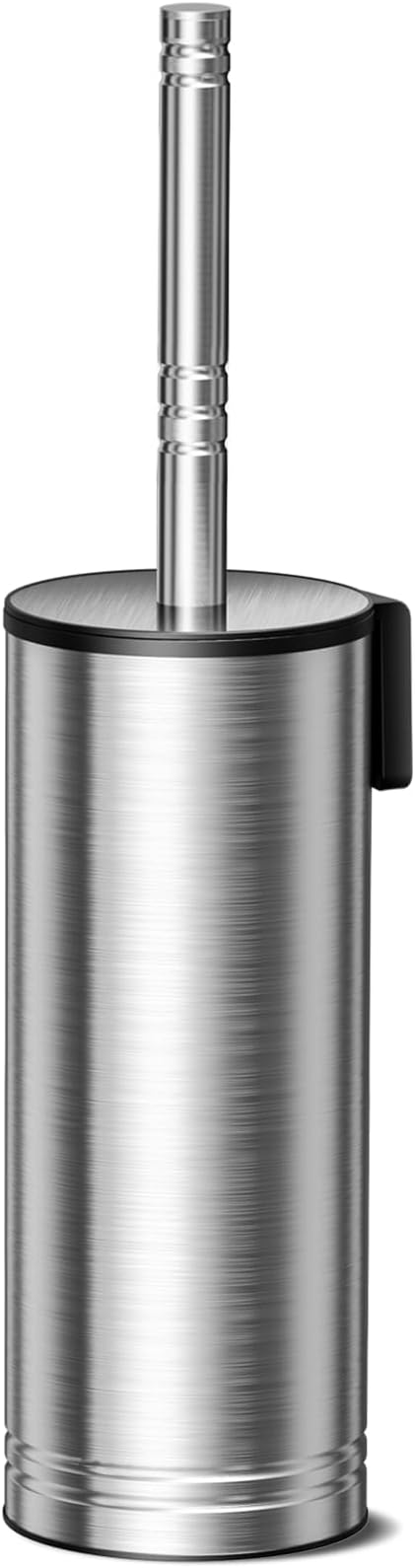 HAMITOR Toilet Brush and Holder Set：Stainless Steel Deep Clean Bathroom | Wall-Mounted Cleaner Brush with Curved Bristle for Home Apartment Bathroom Accessories Silver 1 Pack
