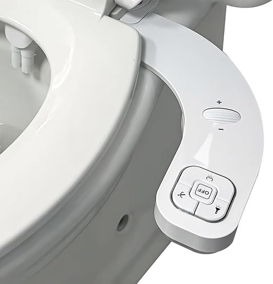 King Mills Left-Handed Bidet Attachment, Dual Nozzle, Adjustable Pressure | Designed for Left-Hand Control & Limited Mobility Users, Front & Rear Wash Cleaning Modes, Easy Self-Install Water Sprayer