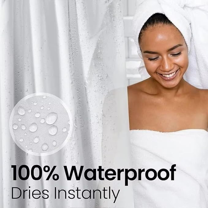 LiBa Shower Curtain PEVA 8G, 72x72 Inch Waterproof Frosted | Non-toxic shower liner, waterproof plastic shower curtain, rust-proof grommets, weighted magnets, bathroom accessories