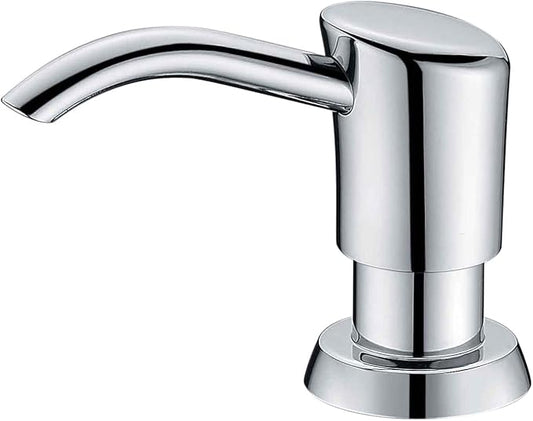 Dish Soap Dispenser for Kitchen Sink, 17 oz Bottle, Chrome | Refills From The Top, No-Leak ABS Pump, DIY Installation, 360° Swivel, Fits 1–1.5 in Sink Holes; for Dish Soap or Lotion