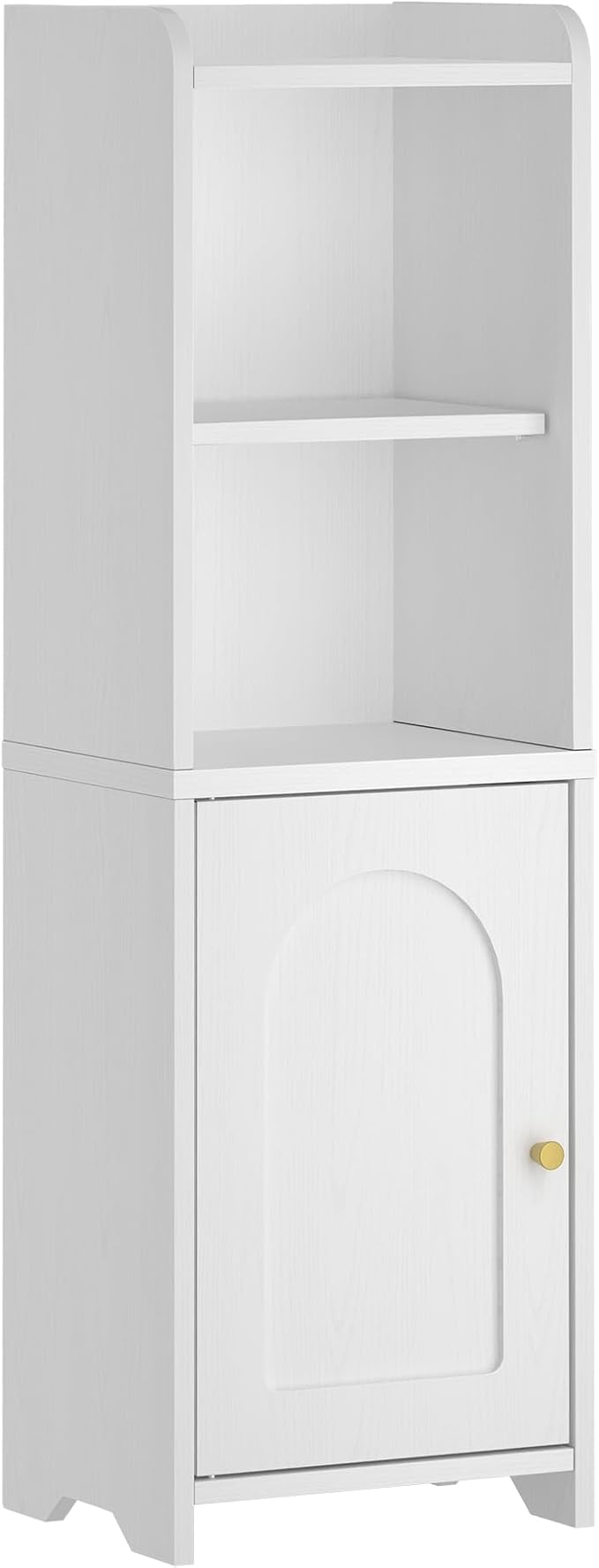 Hzuaneri Bathroom Storage Cabinet, Narrow Toilet Paper Cabinets with Doors | Small Corner Floor Cabinet with Doors and Adjustable Shelf, Bathroom Organizer for Small Spaces, White BC39713X