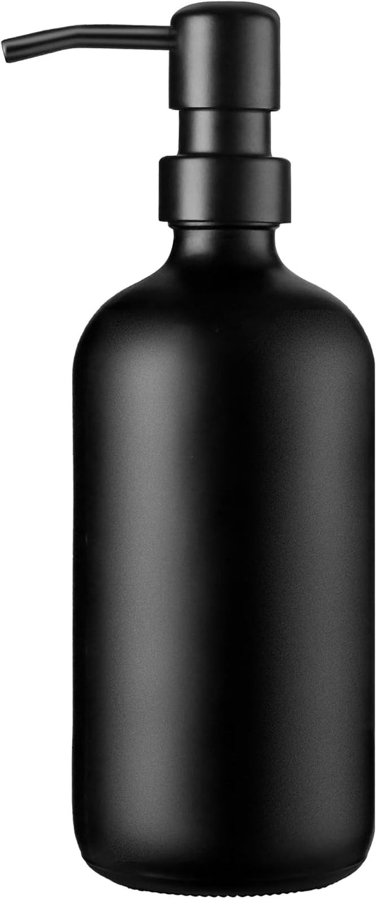 GMISUN Black Soap Dispenser, 1 Pack Matte Black Bathroom Hand Soap Dispensers, 17 Fl Oz Dish Soap Dispenser for Kitchen with Rustproof Stainless Steel Pump, Modern Liquid Dishwashing Dispensers Bottle
