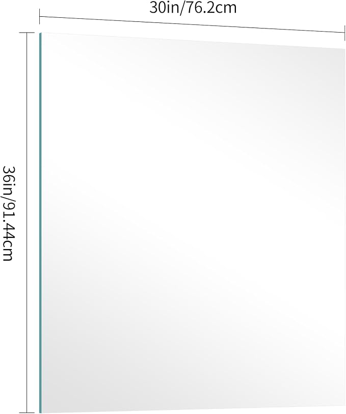 KOCUUY Frameless Bathroom Mirror, 30"x36" Frameless Mirror for Bathroom Sink, Unframed Mirrors for Wall Upgraded Shatterproof Design, Modern Decorative for Bedroom, Living Room, Entryway
