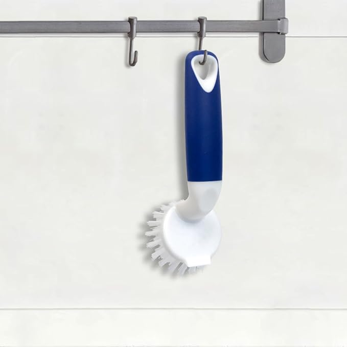 CELOX 2 Pack Dish Brush, Dishwashing Scrubber & Scraper with Handle, Wand, Kitchen Scrub Brush for Sink Grout Cleaning