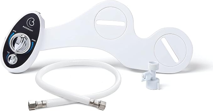 BossBidet, Luxury Bidet Toilet Seat Accessory - Water Sprayer Attachment to Clean Your Rear End. For Men, Women, Children - Non-Electric, Dual Nozzles, Aesthetic Design - Home & Bathroom Accessories