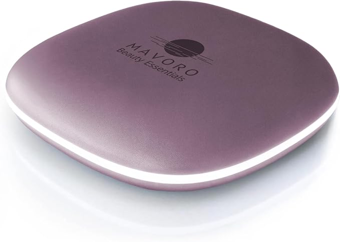 LED Lighted Travel Makeup Mirror 1x/10x, USB-C Rechargeable (Violet Mist)