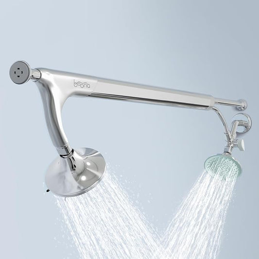 BOONA Tandem Shower as seen on Shark Tank | Dual Shower Head for Couples | King Krome, Two Showerheads