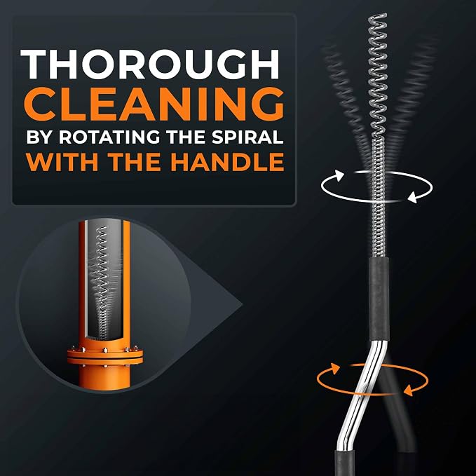 Meisterfaktur drain snake 3.0 [50 FT] - extremely long - Ideal plumbing snake for heavy & deep blockages - The drain auger for real do-it-yourselfers! (50 FT - 3/8 inch)