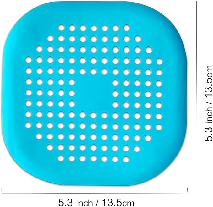 2 Pieces Shower Drain Hair Catcher Bathtub Stopper Home Drain Protectors Drain Cover with Sucker Water Trap Sink Cover for Bathroom Bathtub and Kitchen (Blue,Blue)