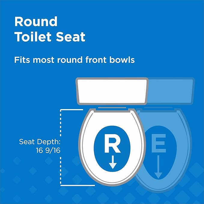 Gerber Round Front Toilet Seat with Cover, Soft Close, No Slam, Quick & Easy Install, Heavy-Duty Plastic, Durable & Fade-Resistant, White GC550129