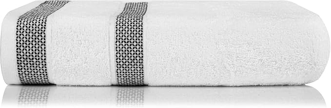 CASA COPENHAGEN Solitaire 2 Piece Bath Sheet Towel Set- White, 600 GSM Designed in Denmark Made of Soft Egyptian Cotton for Bathroom, Kitchen & Shower