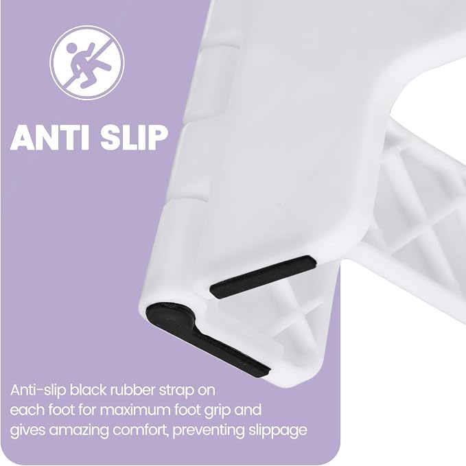 9" Folding Step Stool, Non-Slip Surface Stool for Kids, Dot White | Heavy Duty Foldable Stools, Lightweight, Holds 300 lb, for Toddler Kitchen Bathroom Bedroom Outdoor, Collapsible with Handle