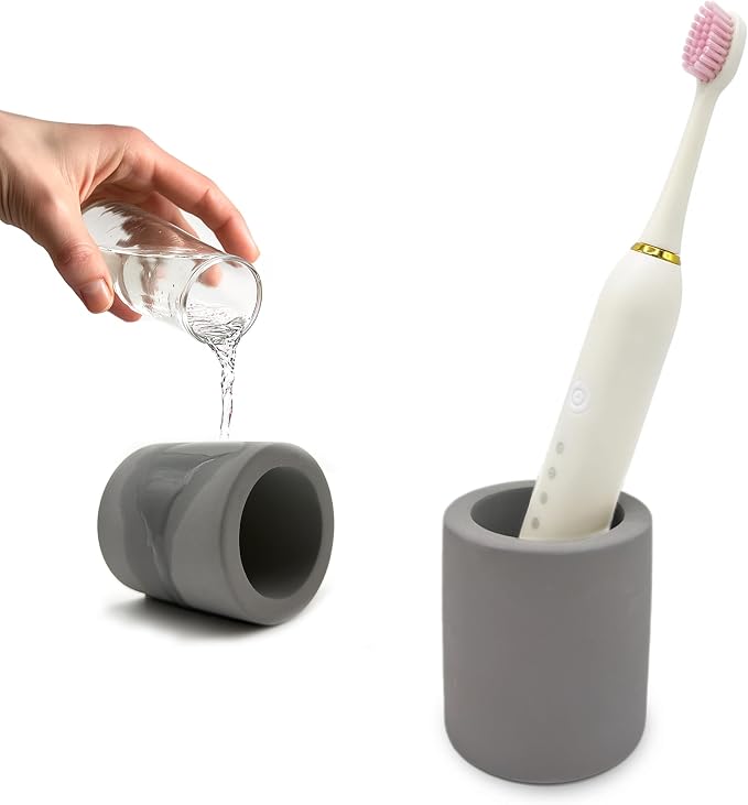 Mini Toothbrush Holders for Bathrooms - Diatomite Quick-Dry Organizer, Compact Portable Toothbrush Holder for Countertop, Shower & Travel Storage