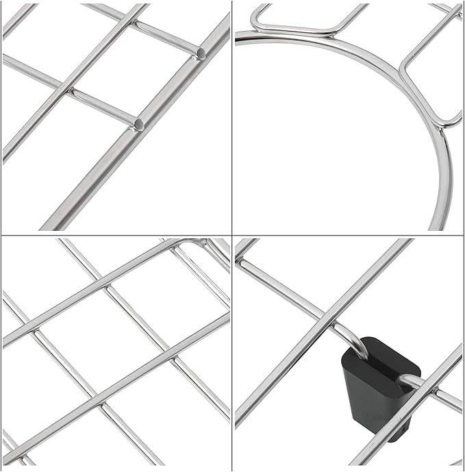 LQS Stainless Steel Sink Protectors, Kitchen Sinks Grid 18 7/8" x 12 5/8" with Center Drain Hole for Single Bowl, Sink Protector, Kitchen Sinks Grate, Sink Bottom Grid