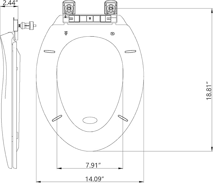 19" Elongated Toilet Seat Slow Close, Biscuit Color Polypropylene Toilet Seat Cover with Never Loosen Durable Lid, Quiet and Easy to Install & Clean