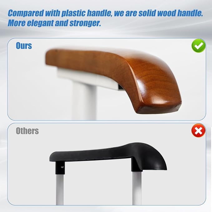 Toilet Safety Rails for Elderly with Solid Wood Handles, Heavy Duty Thickened Toilet Safety Frame, 520 LBS Capacity, Adjustable Height & Width, Handles for Seniors & Disabled