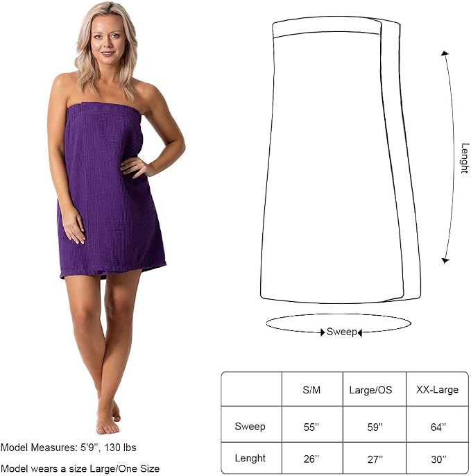 Women’s Waffle Spa Body Wrap with Adjustable Closure