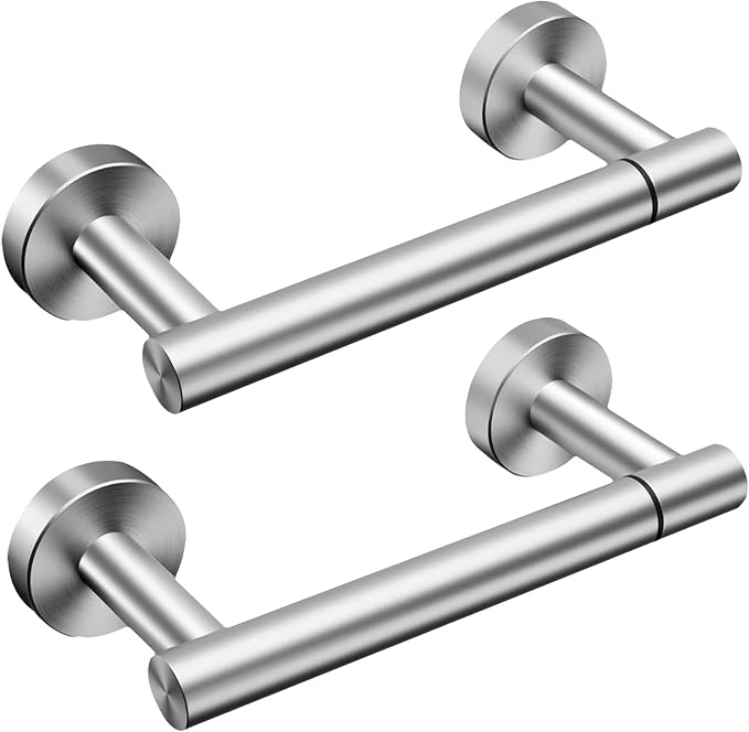 Day Moon™ - Toilet Paper Holder - Modern Roll Holder for Bathroom - 2 Pack - Wall Mount, Brushed Nickel