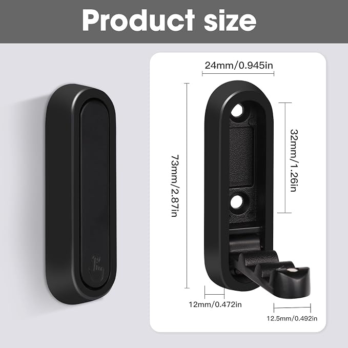 Folding Wall Hooks, 6 Pack, Black, Zinc Alloy, Heavy Duty Coat Hooks | 90° Foldable Design, Wall Mounted, Zinc Alloy, Flip-Down Design, Includes Screws And Anchors, For Bedroom, Entryway, Closet