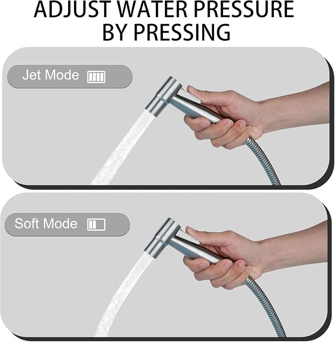 Bidet Attachment for Toilet - Handheld Bidet Sprayer with Jet Spray, Muslim Shower & Shatafa Toilet Hose/Bidet Hose