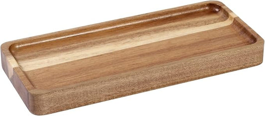 Vanity Tray, Bathroom Tray | Soap Dispenser Tray for Bathroom, Kitchen and Home Decor(Acacia-Medium)