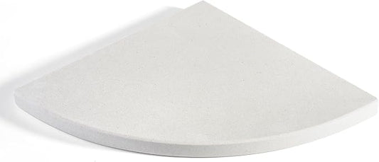 Natural Marble Corner Shower Shelf for Bathroom, 10'' Polished Marble Corner Shelves, Wall Mounted Stone Corner Shower Caddy, No Drilling Adhesive Shelf - White Cliff (No Glue Included)