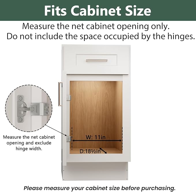 LOVMOR Pull Out Cabinet Organizer 11" W x 18" D, Kitchen Cabinet Pull Out Shelves Slide Out Storage…