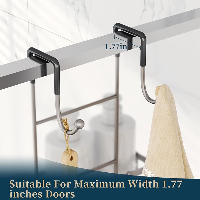 Consumest Over The Door Shower Caddy - 3 Tier Shower Organizer Hanging with Soap Holders, Large Capacity Shower Shelves with 6 Hooks, Bathroom Rack and Storage, Sand Nickel
