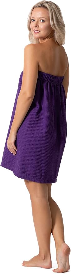 Women’s Waffle Spa Body Wrap with Adjustable Closure