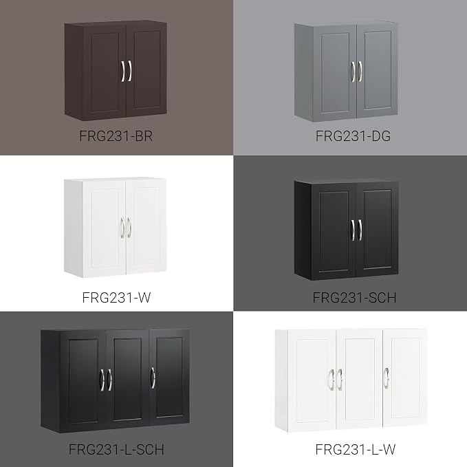 Haotian Wall Cabinet, Bathroom Storage, 23.6 x 11.8 x 23.6 in, MDF, Grey | Neutral Floating Wall Storage Cabinet With Adjustable Shelf, Versatile Bathroom Cabinet For Multi-Room Storage, FRG231-DG