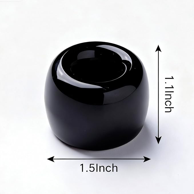 AirMoon Mini Ceramic Toothbrush Holder for Bathroom - Black Small Countertop Organizer, Easy Clean Toothbrush Stand, Suit for Electric Toothbrush Head, Pens & Coffee Spoon, Pack of 2