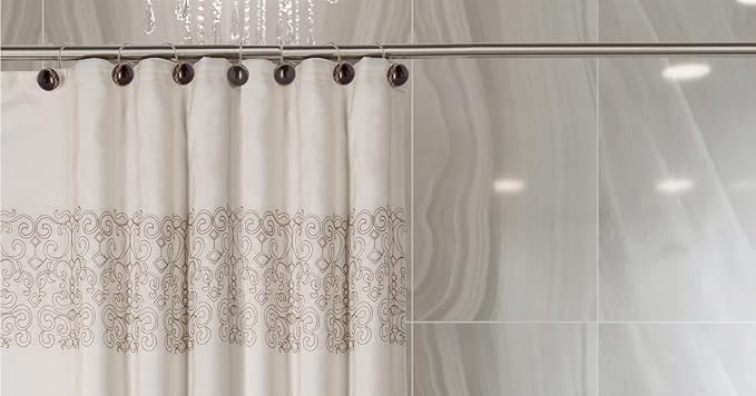 Creative Scents Dublin Brown Shower Curtain Hooks Decorative | Set of 12 | Shower Curtain Rings