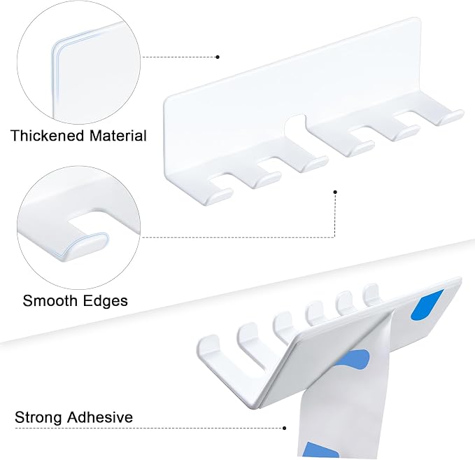 Electric Toothbrush Head Holder, Toothbrush Holders Wall Mounted, Electric Toothbrushs Holder, Bathroom Shower Tooth Brushing Holder, Tooth Brush Head Holder Organiser (White, Large)