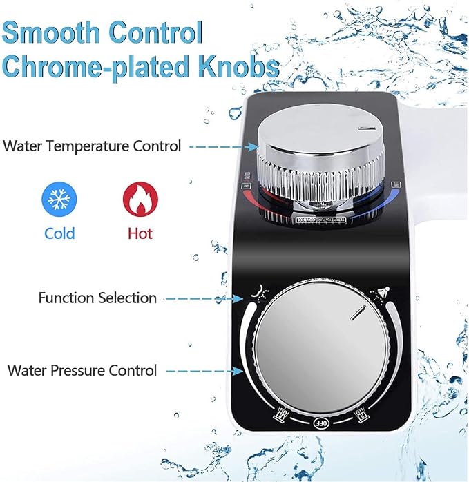 Self Cleaning Retractable Non Electric Dual Hidden Nozzle Bidet Attachment for Toilet Seat with Warm Water Jet Spray for Toilet Bathroom Bidet Toilet Sprayer Adjustable Water Pressure