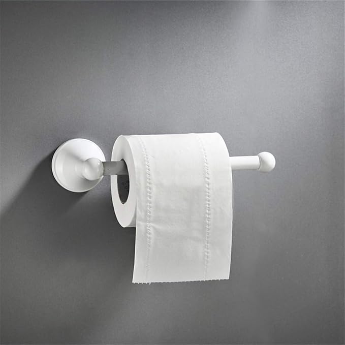Flybath White Toilet Paper Holder Brass Wall Mounted for Bathroom 5.7 Inch | Rust-proof, Heavy Duty, Sturdy, Easy to Fit, Vintage Loo Roll Holder, Paper Tissue Storage, Traditional Bathroom Accessories