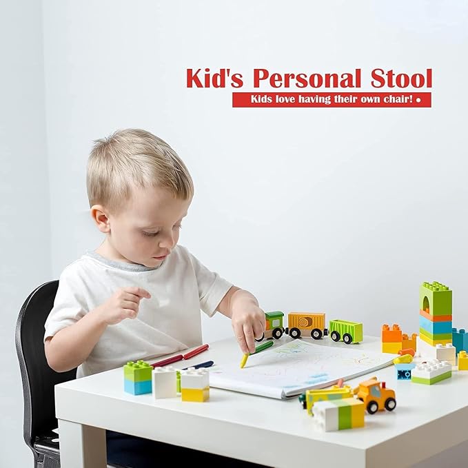 Folding Kids Step Stool with Back Support for Kids,9" Plastic Kids Chair for Outdoor or Indoor Kitchen Step Stools and Bathroom Stool for Toddlers Boys Girls