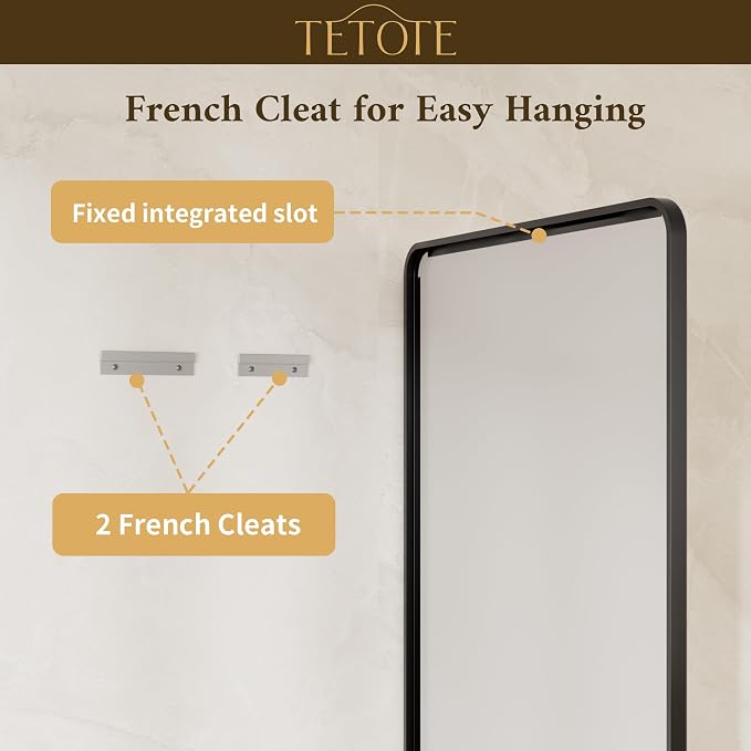 Black Mirror 20 x 30 Beveled Edge Tempered Glass, Rounded Corner Rectangle Bathroom Mirror for Over Sink for Modern Bathroom, Living Room, Bedroom, Entryway