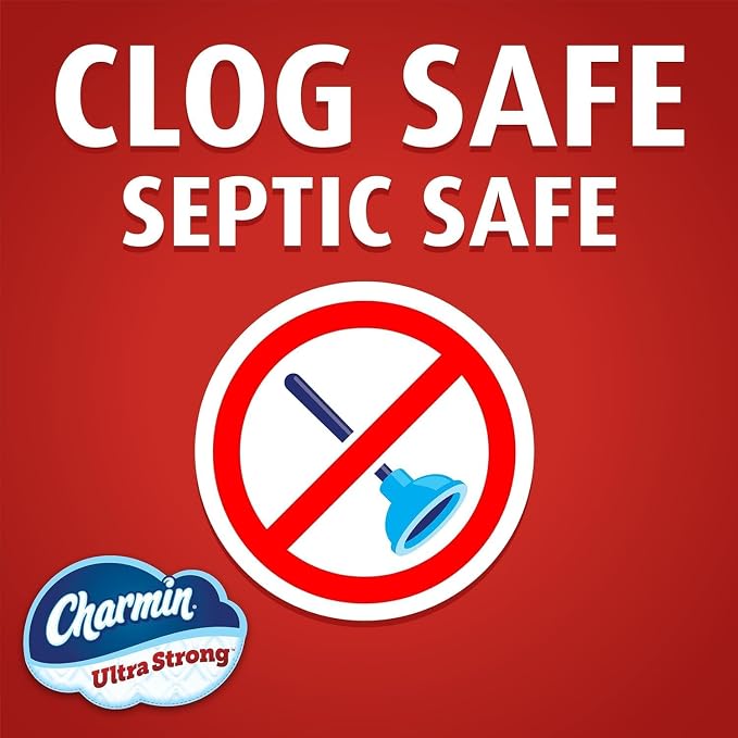 Charmin Ultra Strong Clean Touch 2-Ply Toilet Paper, 18 Family Mega Rolls = 90 Regular Rolls, White