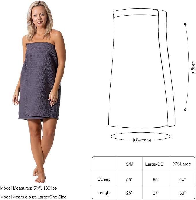 Women’s Waffle Spa Body Wrap with Adjustable Closure