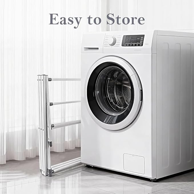 Foldable Clothes Drying Rack 41"x29"x14" - White | Portable Extendable Laundry Drying Rack for Indoor Air Drying Clothing with 4 Hangers