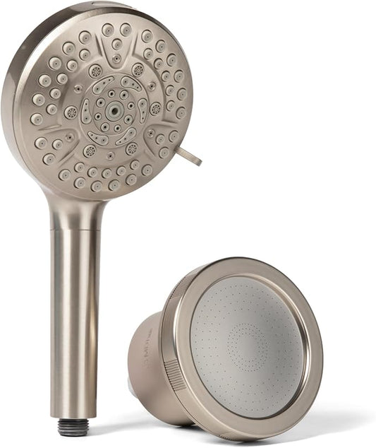 Mounted & Handheld Filtered Shower Head Bundle for Hard Water | Multi-stage filters remove chlorine & heavy metals for healthier hair & skin; dermatologist-formulated, high pressure