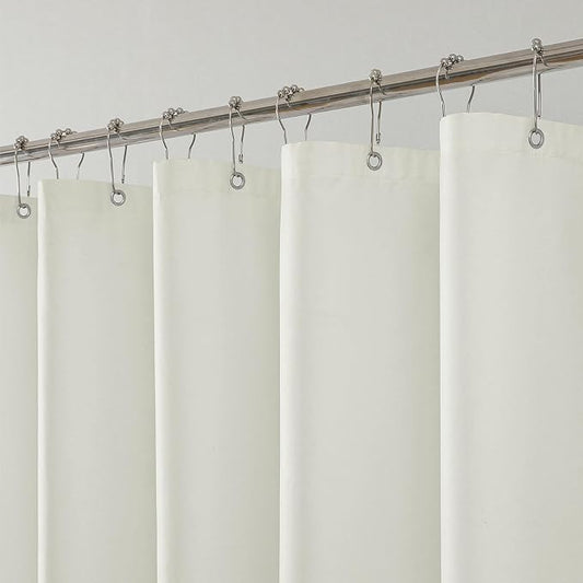 1 Pack Water-Repellent Fabric Shower Curtain Liner, 72x66 Cream | 100% polyester, 3 Magnets, Rustproof Grommets & Weighted Hem, quick-dry, machine washable, hotel quality for bathroom