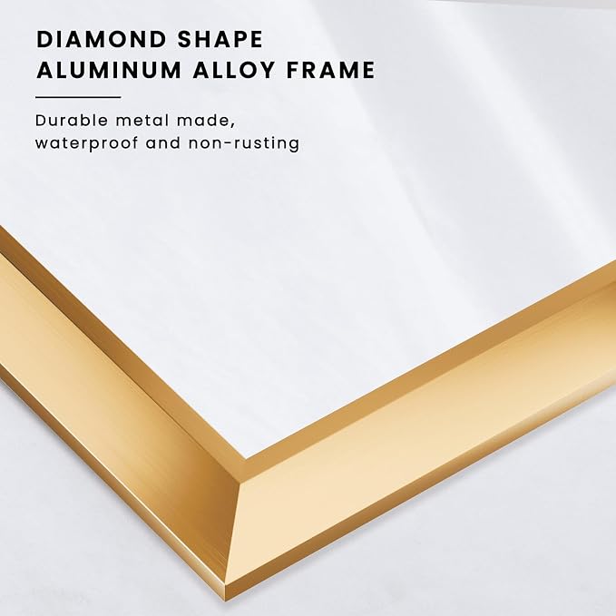 Bathroom Mirror for Wall, 40 X36 Inch (Brushed Gold Frame) | Thick Metal Framed, HD Reflection, Anti-Rust, Hang Horizontally/Vertically, Suitable for Bathroom, Farmhouse, Entryway