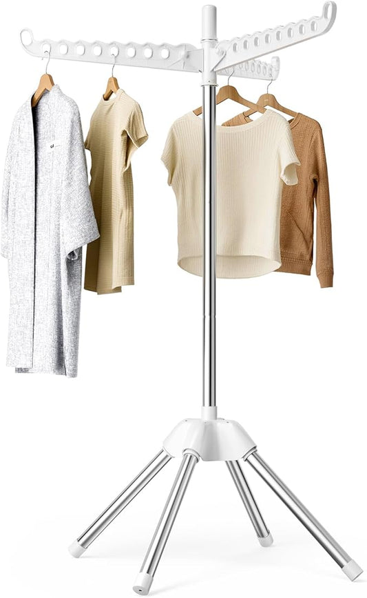 Foldable Clothes Drying Rack, Rotatable Free Standing drying rack , 1 Layer | 360°rotatable foldable clothes drying rack, space-saving 1tier drying rack clothing for indoor balcony use to air-dry clothes