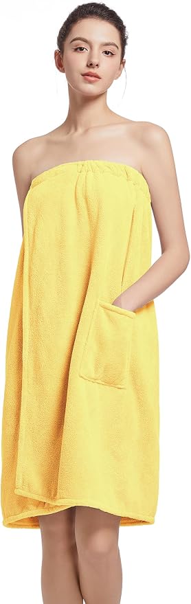 Women'S Soft Wrap Towel Full Length，Bath Robe After Shower Female Plush Long，Spa Bathrobes Lightweight With Pockets