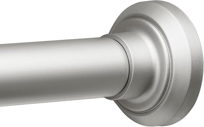 ENJOYBASICS 1" Nickel Shower Curtain Rod, 30-64" Adjustable, Secure Tension | Easy No-Drill Installation, No Tools, No Gaps, Sturdy Rust-Resistant Steel, Sag-Resistant Design, Tubs, RVs, Apartments