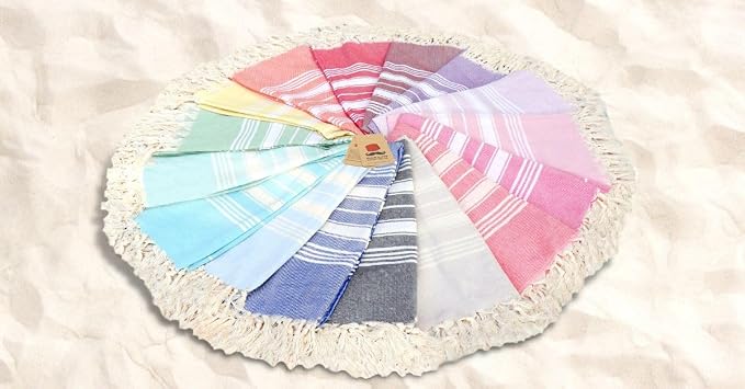 Turkish Beach Towel, 100% Cotton, 71x39 in, Stripe Purple